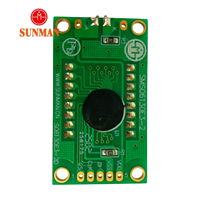 وحدة شاشة LCD عاكسة XMCU SMS06130E3-2 HTN بـ 6 أرقام و3 رموز، توصيل تسلسلي بثلاثة أسلاك، إضاءة خلفية صفراء-خضراء، نطاق حرارة واسع