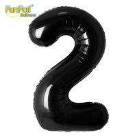 Ballon Chiffre Noir de 40 Pouces Neuf en Gros, en Feuille de Nylon Rempli d'Hélium pour Décorations de Fête du Nouvel An Chinois et de Noël
