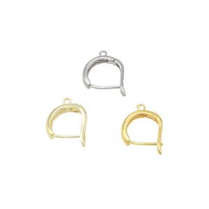 Pendientes de aro de oro genuino de 18 quilates que conservan el color con colgantes, clips para las orejas en forma de D chapados en oro de cobre puro, pendientes en forma de U - Product Image 5