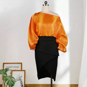 Blusa de Mujer con Hombros Descubiertos, Camisa Transparente con Manga Larga Tipo Farol, Sexy y Transparente, Nueva Moda de Primavera Verano para Mujer - Product Image 3