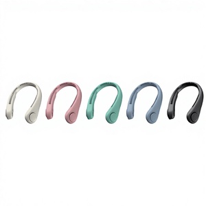 พัดลมพกพาแบบคล้องคอสีชมพู 3 ระดับความเร็ว ใช้พลังงานจากแบตเตอรี่ สำหรับใช้ภายนอกบ้าน รถยนต์ รถบ้าน และวางบนโต๊ะ - Product Image 1