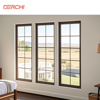 DERCHI USA Custom Villa Imagen panorámica Ventanas Hurricane Impact Vista grande Ahorre energía Ventanas abatibles de vidrio fijo de aluminio