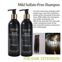 Perruque extension de cheveux naturels produits de soin shampooing ensemble logo personnalisé après-shampoing bio brillant doux réparation masque capillaire traitement