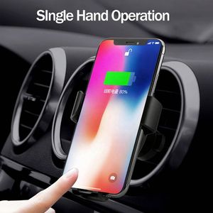 Support de téléphone portable avec chargeur sans fil rapide 10W, chargeur de voiture sans fil, support de voiture - Product Image 2
