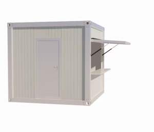 Kiosque à conteneur unique blanc, auvent pliable, stand de vente de snacks, maison mobile, espace commercial, personnalisable, assemblage rapide - Product Image 3