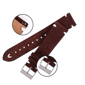 <span class=keywords><strong>Cinturino</strong></span> per orologio da uomo in <span class=keywords><strong>pelle</strong></span> scamosciata fatto a mano da donna <span class=keywords><strong>verde</strong></span> caffè 20mm 21mm cinturini per orologi in <span class=keywords><strong>pelle</strong></span> opaca - Product Image 5