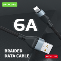 Kabel Data Pengisian Cepat Maimi Tipe-C, Nylon Braided, Inti Tembaga Murni, Tahan Lama, Warna Hitam, 1m, Kabel Pengisian & Sinkronisasi untuk Ponsel dan Tablet