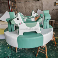 Manège sensoriel doux pour tout-petits, thème animal blanc, équipement d'intérieur pour centres commerciaux, fêtes et location, équipement de jeu intérieur pour enfants