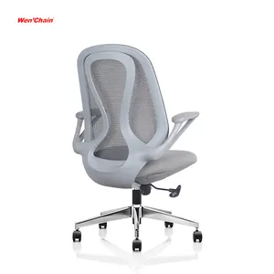 2023 ucuz şık düşük arka ziyaretçi flip up kol dayama ergonomik fileli sandalye ofis masası koltuğu
