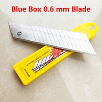 Lame de couteau utilitaire 0,6 x 18 mm, lame de coupe en acier à rupture rapide, 60 degrés, remplacement par bouton-poussoir pour usage industriel et bricolage