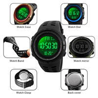 Montres SKMEI 1251 Chrome pour hommes, montres électroniques, Relojes Digitales, moins chères, tendance, résistantes à l'eau 50m