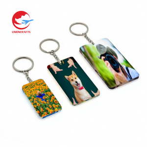 Wholesale Clear Acrylic Plastic Customizable Photo Keychain Sublimation Printed
