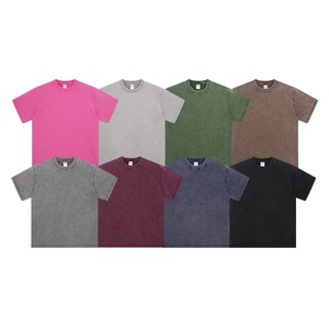 T-shirt da <span class=keywords><strong>uomo</strong></span> in jersey di cotone 100% pesante, stile casual vintage, lavaggio effetto invecchiato, di marca alla moda. - Product Image 4