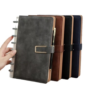 Custom Business School A5 Hard Cover Leather <strong>Journal</strong> 100gsm Thick Paper with Beautiful Mushroom Button Loose Leaf - Product Image 2