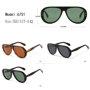 Gafas de sol Pilot con montura completa de caparazón de tortuga, lentes de cristal verde, protección anti-UV, unisex, para adultos - Product Image 3