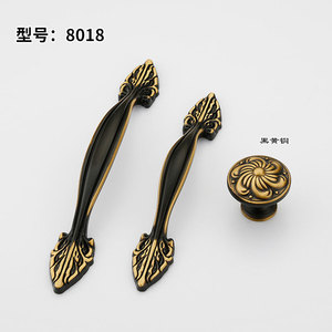 Lcedis Classic Chinese Style Cabinet Handles Brass Drawer Door Hardware Antique Furniture <b>Knobs</b> <b>Black</b> Gold Finish - Product Image 3