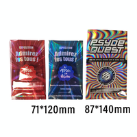 Cartes de collection personnalisables avec logo gravé, impression holographique, sac scellé au dos avec encoche de déchirement, résistant à l'humidité et anti-fuite