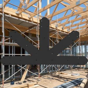 Plaque de connexion de poutre de toit en acier thermolaqué noir 12 x 12 pouces pour poutre en D, matériau de construction métallique, design industriel - Product Image 2