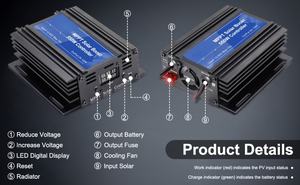Contrôleur de charge <span class=keywords><strong>solaire</strong></span> MPPT Boost 540W 15A <span class=keywords><strong>pour</strong></span> panneaux solaires 24V 36V 48V 60V 72V, chargeur de scooter et système <span class=keywords><strong>solaire</strong></span> - Product Image 2