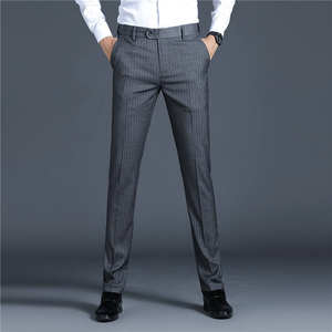 Pantalon à la mode personnalisé pantalon droit à rayures sans ballonnement costume <span class=keywords><strong>tailleur</strong></span> robe de soirée d'affaires <span class=keywords><strong>pour</strong></span> <span class=keywords><strong>hommes</strong></span> - Product Image 4