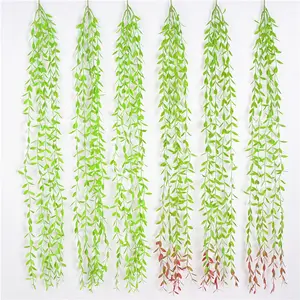 TT053 decorative dragon vine greenery plant plastic hanging artificial willow leaves garland for home wall decor