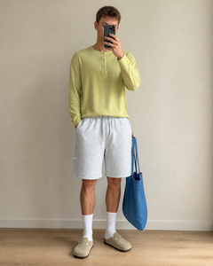 Shorts en coton pour hommes avec cordon de serrage, taille élastique, poches, décontractés, athlétiques, OEM ODM, faible MOQ - Product Image 4