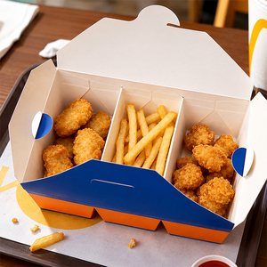 Boîte à emporter en papier pour la restauration rapide, couleur personnalisée, résistante à la graisse, pour les ailes de poulet, les nuggets, les frites et les hamburgers - Product Image 5