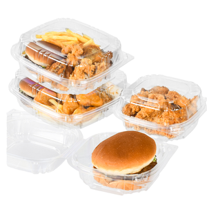 カスタム環境にやさしいテイクアウトフードバーガー包装箱ペットプラスチック使い捨てフライドチキンファーストフードハンバーガーボックス - Product Image 3
