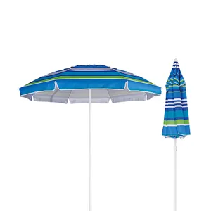 China manufacturer 200cm Beach Umbrella with Heat Transfer Printing Fabric