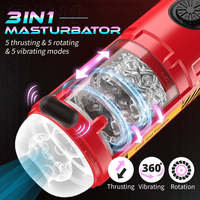 Taschenmuschi-Stimulator Vibrator Sexmaschine für Männer Erwachsenen-Sexspielzeug APP-Steuerung Stoß- und Rotationsfunktion Automatischer Masturbationsbecher für Männer