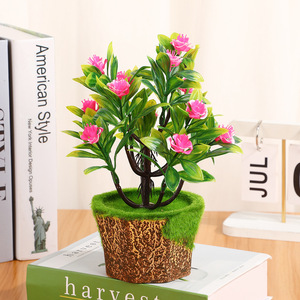 Plante artificielle en pot avec bordure en relief, pièce décorative, verdure <span class=keywords><strong>de</strong></span> bureau à domicile, ornement <span class=keywords><strong>de</strong></span> bonsaï créatif pour le bureau - Product Image 6