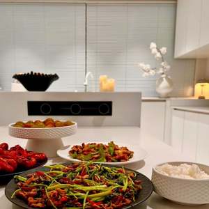 Juego de Muebles de Cocina Modernos Personalizados en Color Blanco, Isla de Madera, Material de Tablero de Melamina, Estructura de Madera, Panel de Puerta Lacado para Apartamentos - Product Image 5