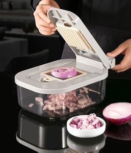 Nouvel Hachoir Manuel en Plastique PP pour Légumes avec Récipient, Coupe-Oignons et Légumes pour Salade - Product Image 4
