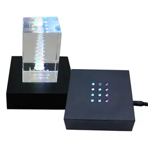WISHLIONS Square Light Display Stand 12 Led Base lampada per Display cristalli 3d