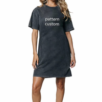 T-shirt décontracté pour femme, effet délavé, motif personnalisé, robe t-shirt vintage usée pour femme