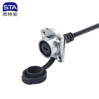 Conector Industrial Impermeable Tipo-C IP67 de Alta Velocidad para Montaje en Panel, Cable de Extensión de Datos USB 3.0 3.1 IP67 Hembra a Macho