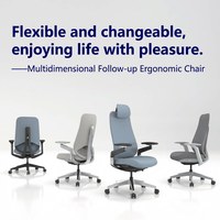 Nouvelle chaise de bureau ergonomique haut de gamme réglable et pivotante en maille, avec dossier en alliage d'aluminium et coussin épais, luxe exécutif