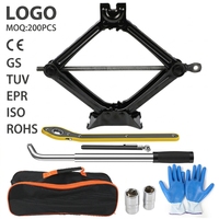 Cric ciseaux de 1,5 tonne pour changement de pneu d'urgence, kit complet avec sac de transport, gants et clé à écrous – Prix usine