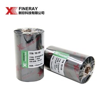 Pita kode batang ukuran OEM sampel gratis 110mm * 300m pita lilin Kode batang Transfer termal Ttr