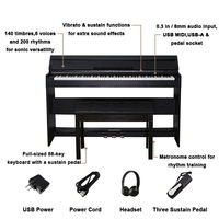 Xionghai Musical Instruments Midi Piano Usb 88 Key Weighted Digital Piano Music Keyboard Professional Keyboard Piano