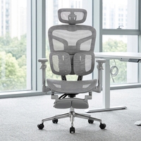 Chaise de bureau de direction de luxe avec cadre chromé, tissu gris, pivotante, pour bureau à domicile, appui-tête réglable 4D, accoudoirs 6D, rembourrage doux