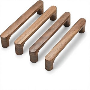 Juego de tiradores redondos de madera para gabinetes, diseño moderno, hechos a mano, ligeros, duraderos, para montaje en puerta, decoración de muebles de cocina para interiores/exteriores - Product Image 1