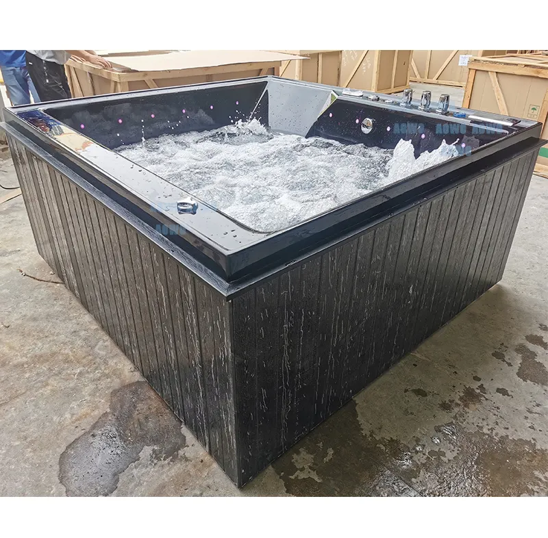 New design waterfall bathtub black jaccozi hot tub 3 person outdoor jacussi japanese massage room spa jets for outdoor hot tubs