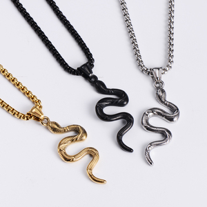 <span class=keywords><strong>Retro</strong></span> Mannen Ketting Mode Viper Snake Animal Hanger Eenvoudige Stijl Mannen/Vrouwen Sieraden - Product Image 4