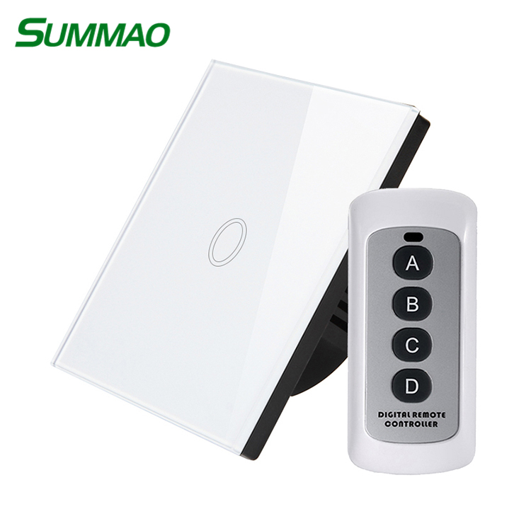 Verre trempé interrupteur avec télécommande, l'électronique intelligente télécommande zwave interrupteur d'alimentation