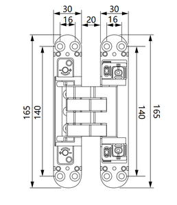 30x165mm Zinc Alloy+aluminum Core <b>180</b> <b>Degree</b> Concealed <b>Hinge</b> Oem&odm 3d Adjustable 80kg Silent Door for Bld-g02 <b>180</b> <b>Degree</b> - Product Image 5