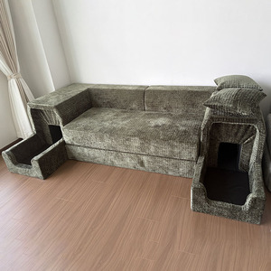 Sofá de Chenilla Verde Suave, Comprimido al Vacío, Impermeable, Resistente a Arañazos de Gatos, con Funda Lavable - Product Image 3