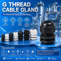 Presse-étoupe en nylon étanche, filetage G1/4 ~ G2, gamme de câbles 4~8 mm, connecteur IP68 de haute qualité pour l'industrie électrique