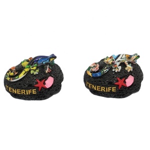 Personalizada <span class=keywords><strong>Tenerife</strong></span> España Souvenir Mosaico Gecko Lagarto en Black Rock Figura de resina - Product Image 4