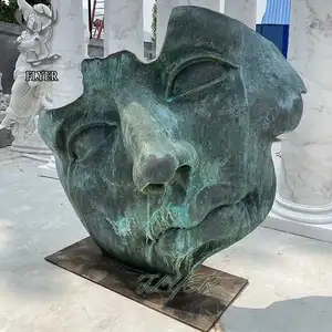 Outdoor Decoration Metal Craft Face Sculpture Bronze Face Sculpture Decor
